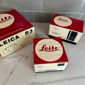 Leica Leitz Red and Cream Camera Box Collection